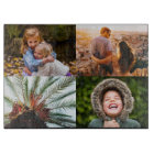 Glass Cutting Board Your 4 Photos Edge Print