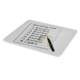 GLASS CUTTING BOARDS - BOURBON SHOPPING LIST