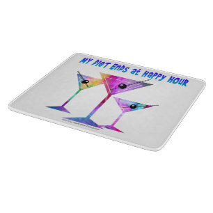 GLASS CUTTING BOARDS - MY DIET ENDS AT HAPPY HOUR