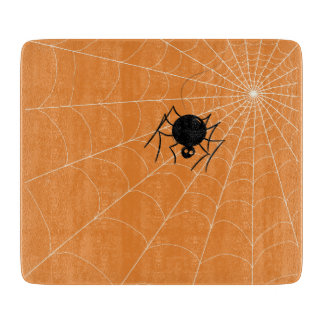 Glass Cutting Boards - Spider in Web