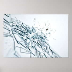 glass damaged by a bullet poster