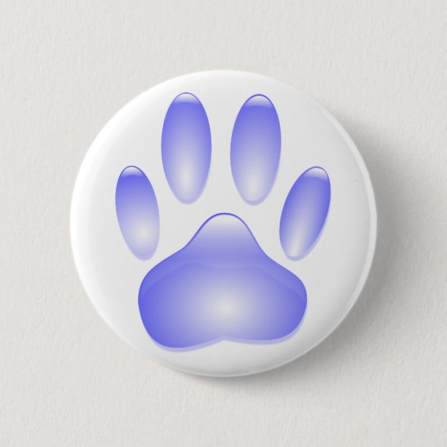 Glass Dog Paw Print 6 Cm Round Badge (Front)