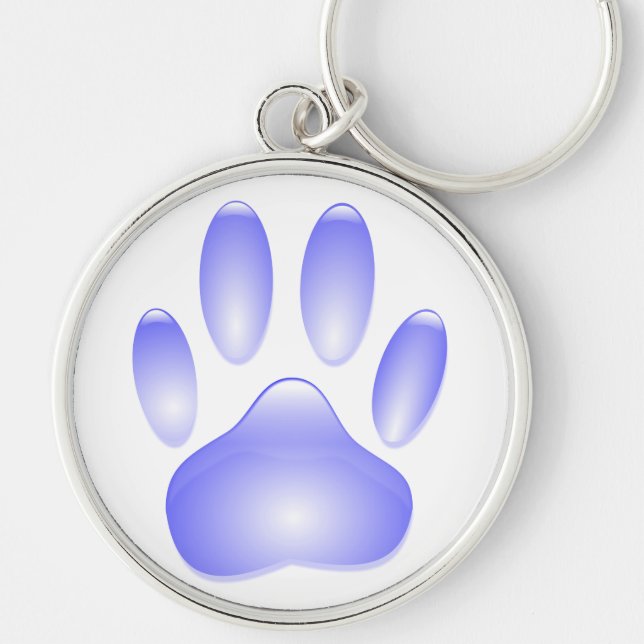 Glass Dog Paw Print Award Key Ring (Front)