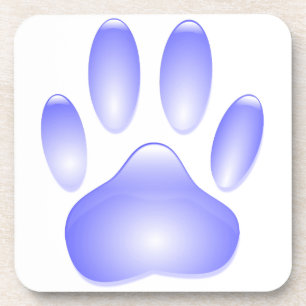 Glass Dog Paw Print Coaster