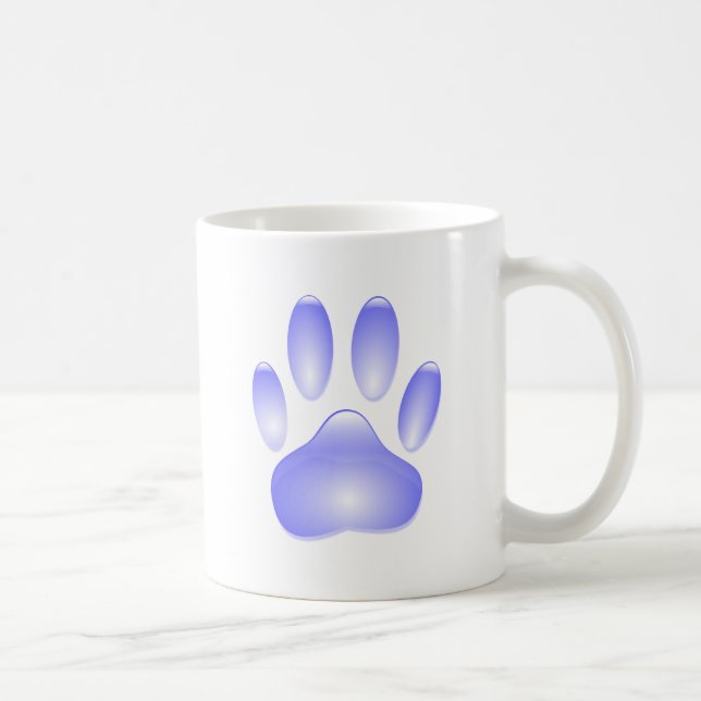 Glass Dog Paw Print Coffee Mug (Right)