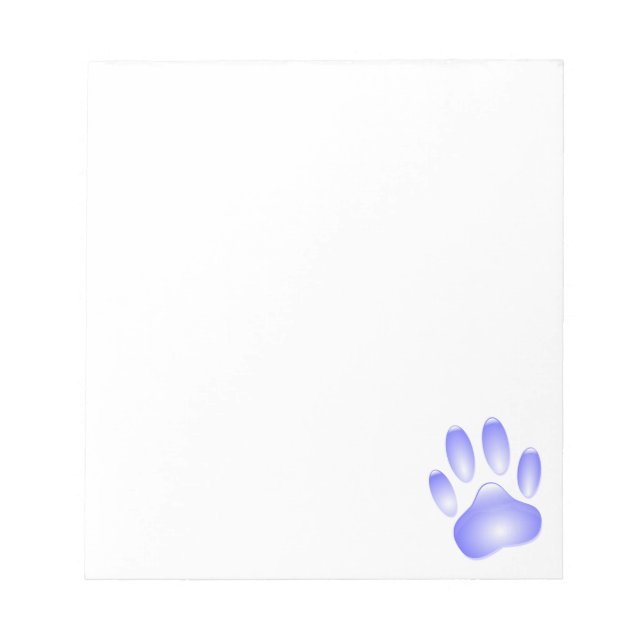 Glass Dog Paw Print Custom Notepad (Front)