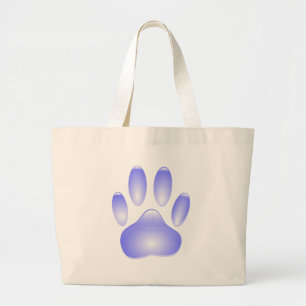Glass Dog Paw Print Large Tote Bag