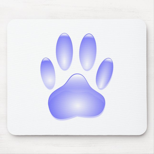 Glass Dog Paw Print Mouse Pad (Front)