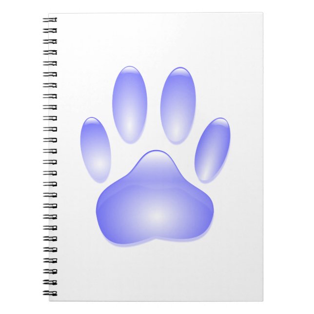 Glass Dog Paw Print Notebook (Front)