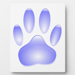 Glass Dog Paw Print Plaque