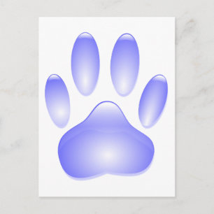 Glass Dog Paw Print Postcard
