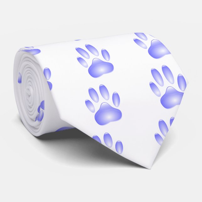 Glass Dog Paw Print Tie (Rolled)