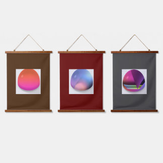 Glass Domes  Series of 3 Hanging Tapestry