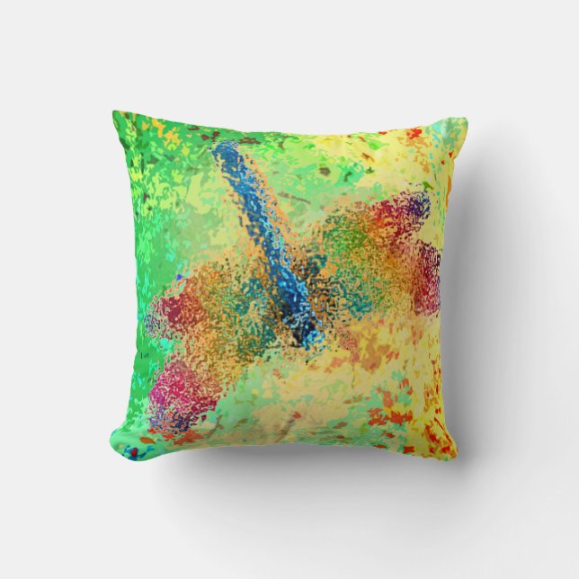 Glass Dragonfly (yellow) Cushion (Front)