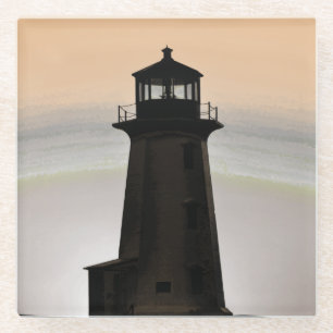 Glass drink Coaster Peggy's Cove Lighthouse