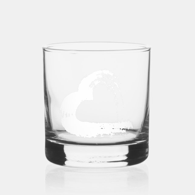 Glass Drinkware Moon Heart  (Front)