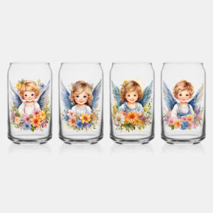 Glass Drinkware Set 4 Pcs Little Angels