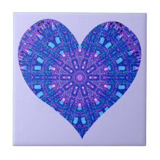 Glass Effect Mosaic Purple/Blue (Heart) Ceramic Tile