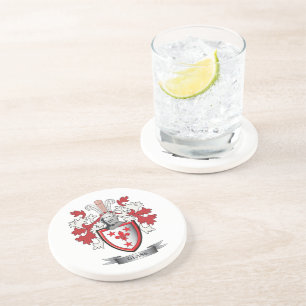 Glass Family Crest Coat of Arms Coaster