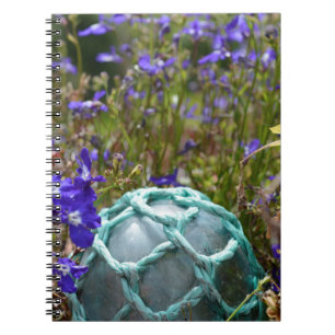 Glass Fishing Float And Flowers Notebook