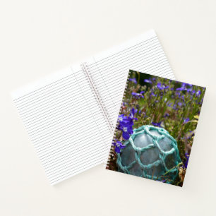 Glass Fishing Float And Flowers Notebook