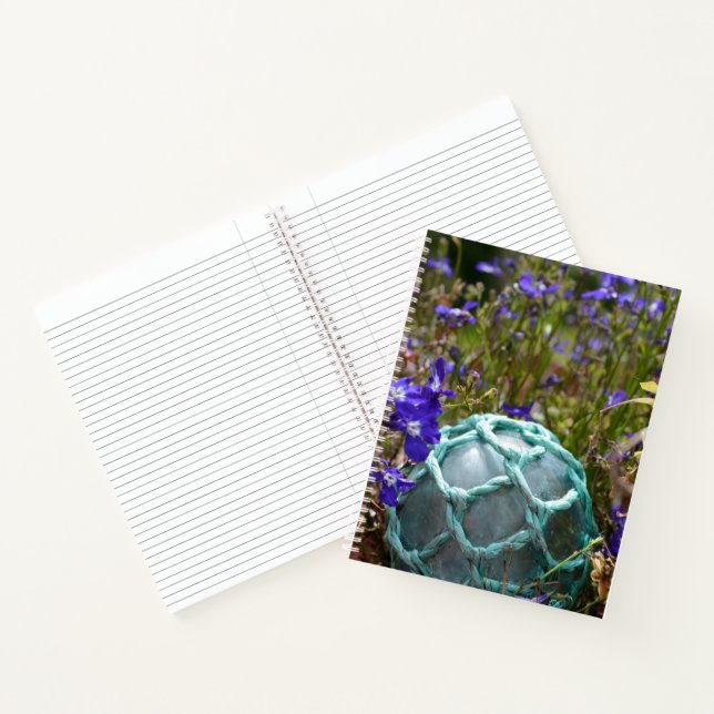 Glass Fishing Float And Flowers Notebook (Inside)