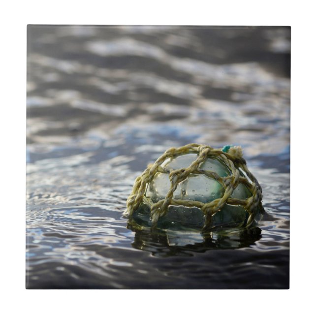 Glass Fishing Float Portrait Ceramic Tile (Front)