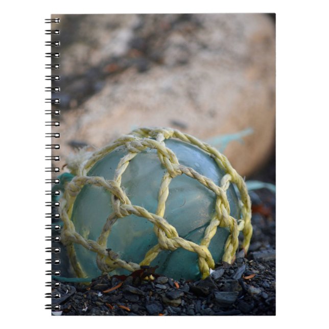 Glass Fishing Float, Vertical Notebook (Front)