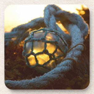 Glass float glows at sunset, Alaska Coaster