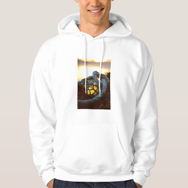 Glass float glows at sunset, Alaska Hoodie (Front)