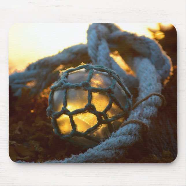 Glass float glows at sunset, Alaska Mouse Pad (Front)