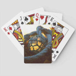 Glass float glows at sunset, Alaska Playing Cards