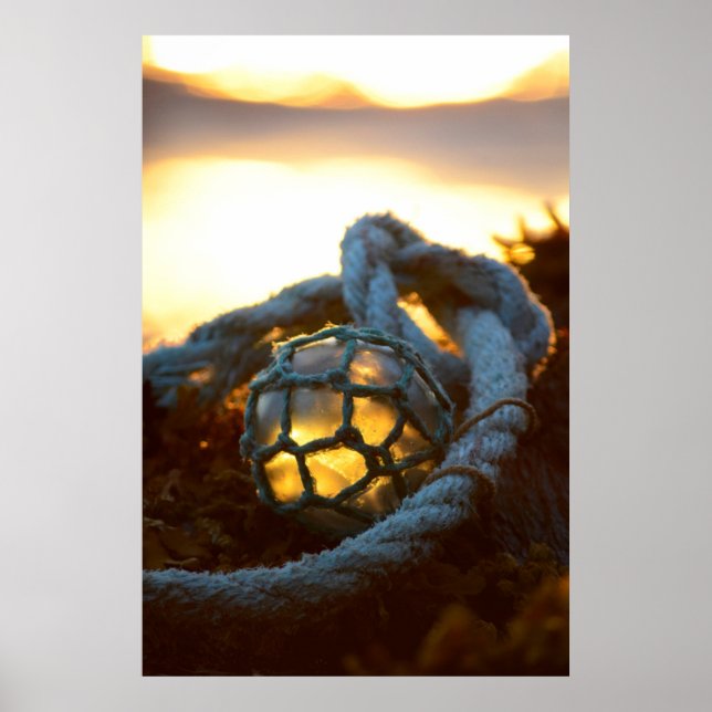 Glass float glows at sunset, Alaska Poster (Front)