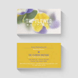 Glass Flowers Florist Yellow Business Card