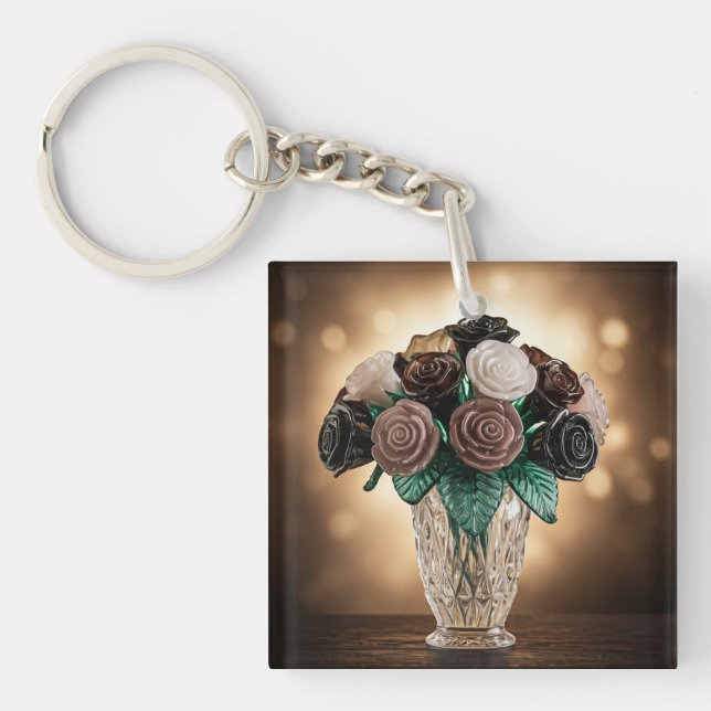 Glass Flowers  Key Ring (Front)