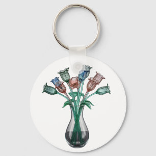 Glass Flowers  Key Ring