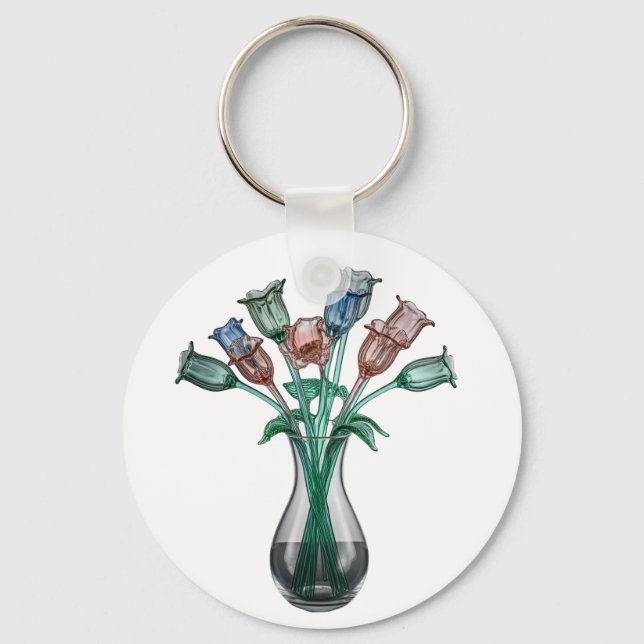 Glass Flowers  Key Ring (Front)