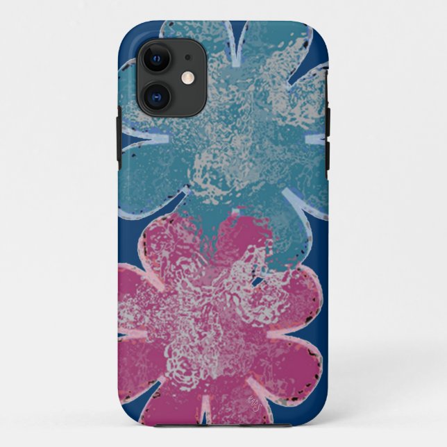 Glass Flowers (pink/teal/navy) Case-Mate iPhone Case (Back)