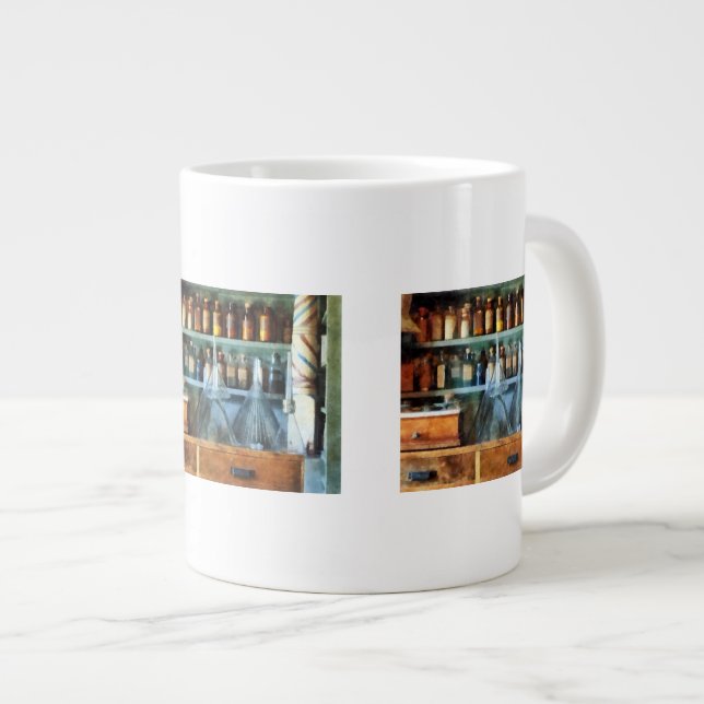 Glass Funnels and Barber Pole Large Coffee Mug (Front Right)