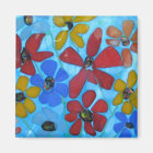 glass-fusion flower magnet