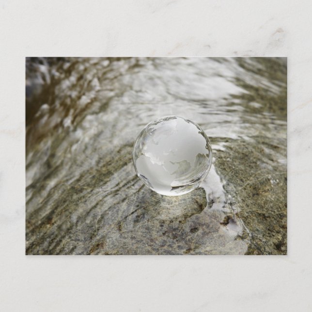 Glass globe on the water stream postcard (Front)