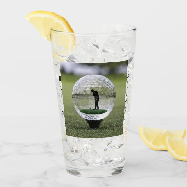 Glass Golf Ball With Golf Player Inside, (Front Ice)