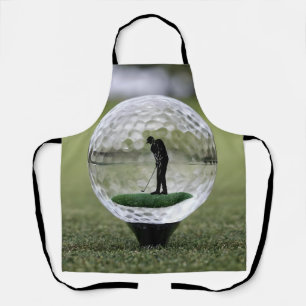 Glass Golf Ball With Golf Player Inside, Apron
