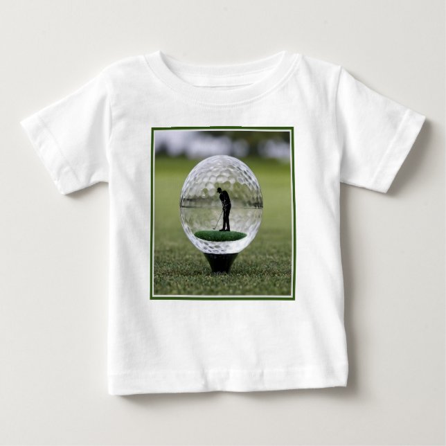 Glass Golf Ball With Golf Player Inside, Baby T-Shirt (Front)