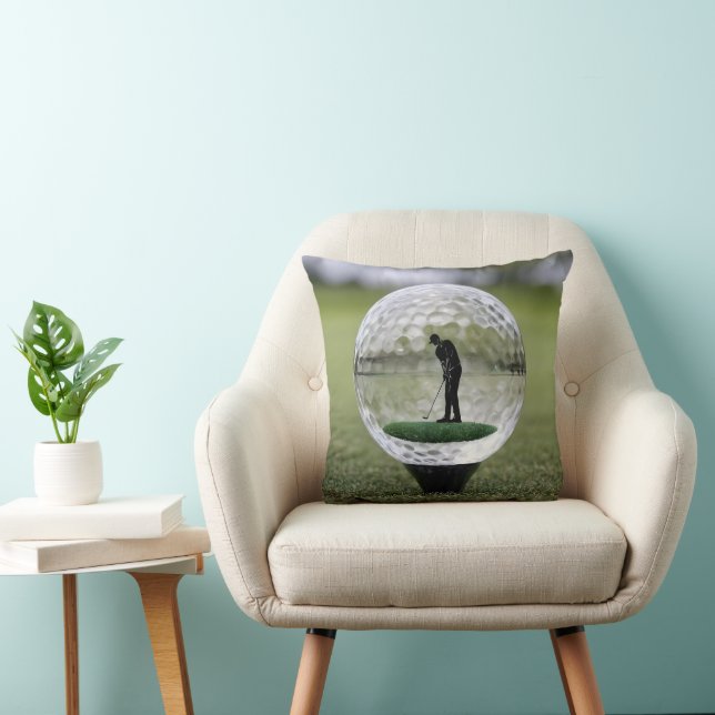 Glass Golf Ball With Golf Player Inside, Cushion (Chair)