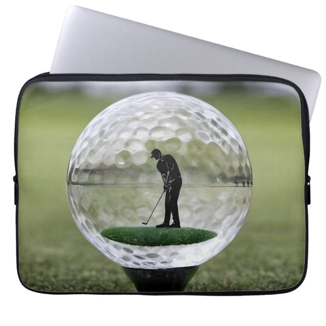 Glass Golf Ball With Golf Player Inside, Laptop Sleeve (Front)