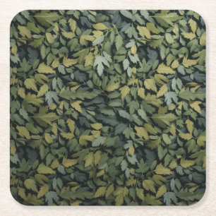 Glass Green Leafy Drink Coaster
