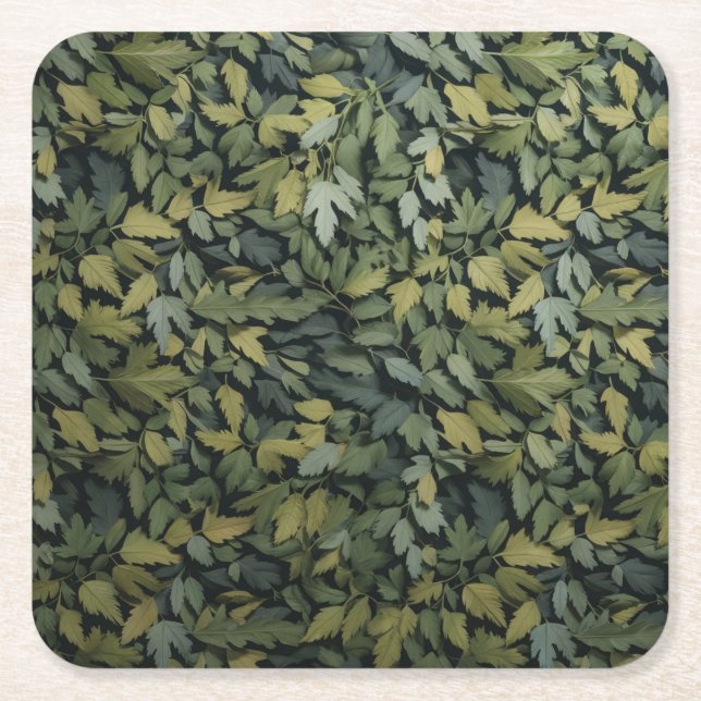 Glass Green Leafy Drink Coaster (Front)