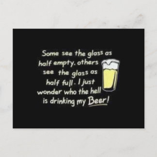 glass half empty postcard