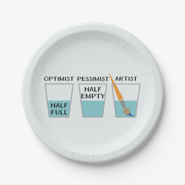 Glass Half Full Funny Meme Paper Plate (Front)